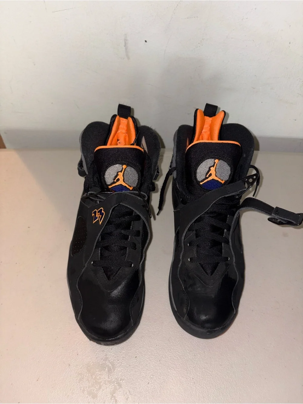 Jordan Black with Orange Accent Retro Basketball Shoes